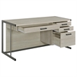 Pemberly Row 60-inch 4-drawer Computer Desk in Whitewashed Grey