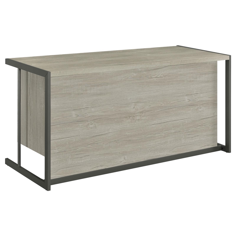 Pemberly Row 60-inch 4-drawer Computer Desk in Whitewashed Grey