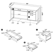 Pemberly Row 60-inch 4-drawer Computer Desk in Whitewashed Grey