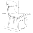 Pemberly Row Velvet Upholstered Dining Side Chair Set in Ink Blue