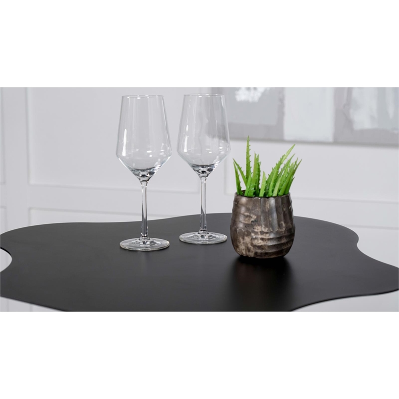 Pemberly Row Curved 29-inch Cloud-Shaped Bistro Bar Table in Black