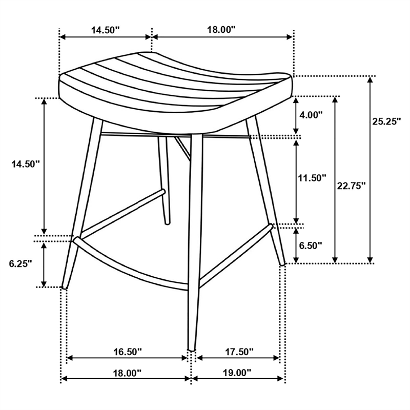 Pemberly Row Backless Leather Upholstered Counter Stool Set in Camel