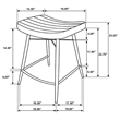 Pemberly Row Backless Leather Upholstered Counter Stool Set in Camel