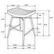 Pemberly Row Backless Leather Upholstered Bar Stool Set in Espresso