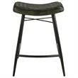 Pemberly Row Backless Leather Upholstered Counter Stool Set in Espresso