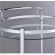 Pemberly Row 2-Tier Rolling Round Glass Shelf Metal Bar Cart in Chrome