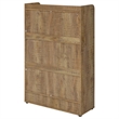 Pemberly Row Contemporary 3-tier Engineered Wood Shoe Cabinet in Brown
