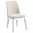Pemberly Row Rubberwood Upholstered Dining Side Chair Set of 2 in Beige