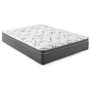 Pemberly Row 13-inch Eastern King Bamboo Euro Top Foam Hybrid Mattress