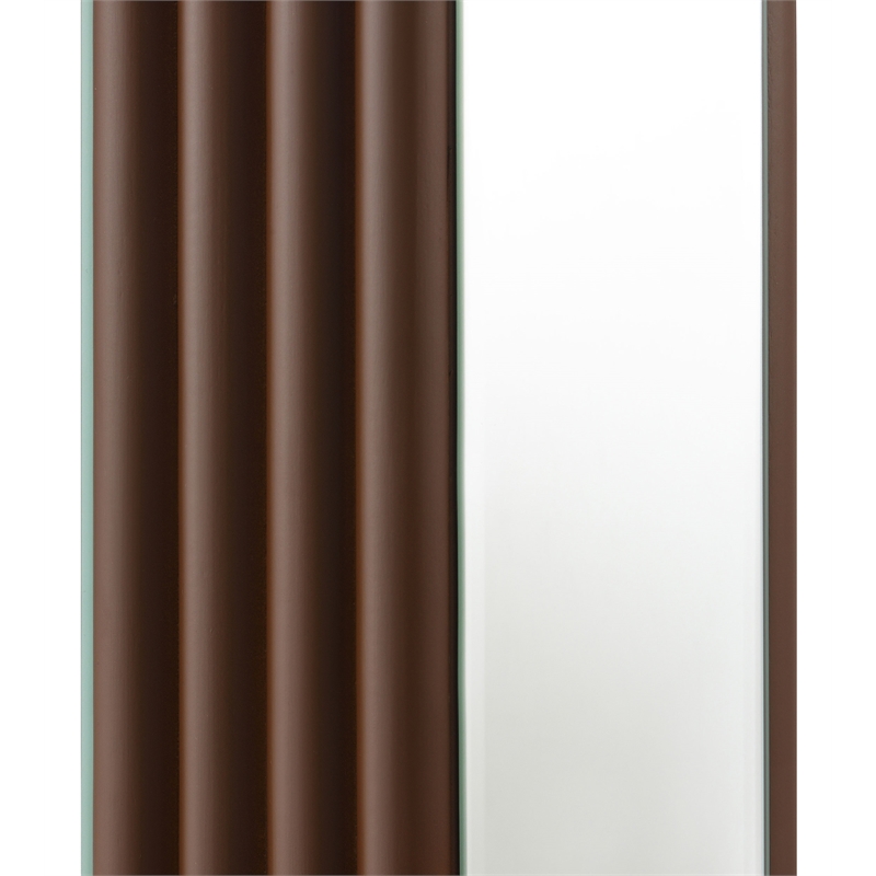 Pemberly Row 67-inch Square Tapered Mirrored Floor Lamp in Brown