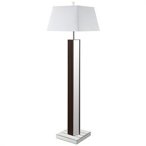 Pemberly Row 67-inch Square Tapered Mirrored Floor Lamp in Brown