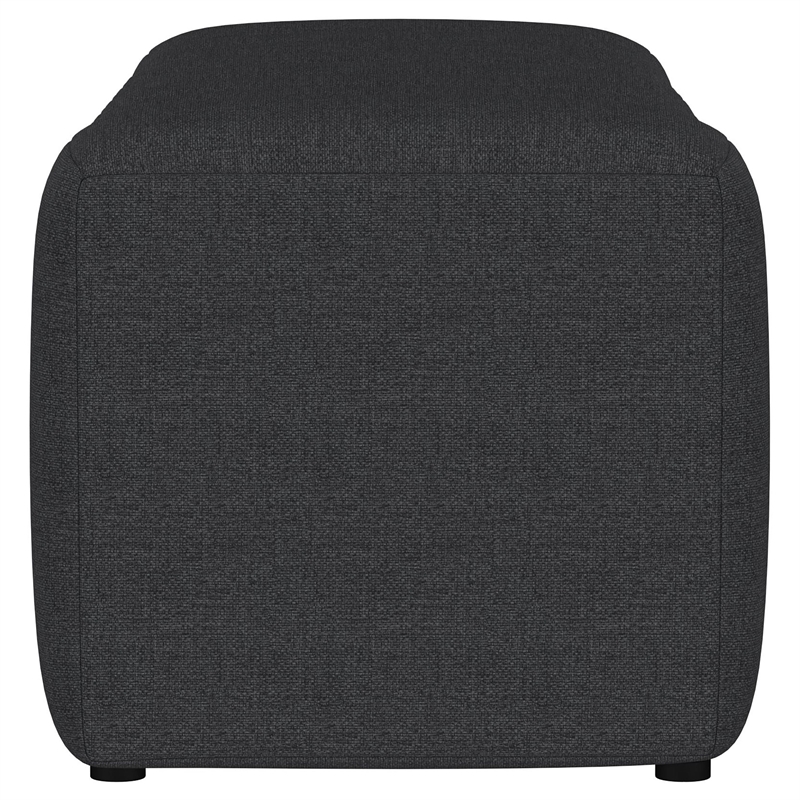 Pemberly Row Fabric Upholstered Tufted Accent Bench in Charcoal