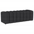 Pemberly Row Fabric Upholstered Tufted Accent Bench in Charcoal