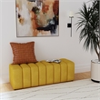 Pemberly Row Fabric Upholstered Tufted Accent Bench in Mustard Yellow