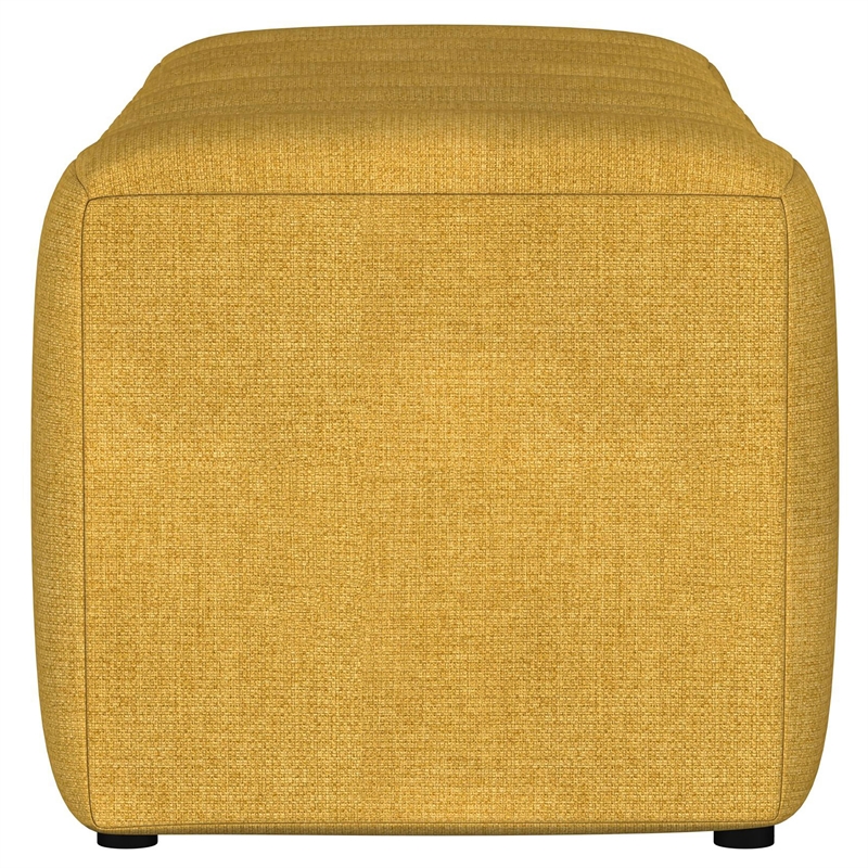 Pemberly Row Fabric Upholstered Tufted Accent Bench in Mustard Yellow