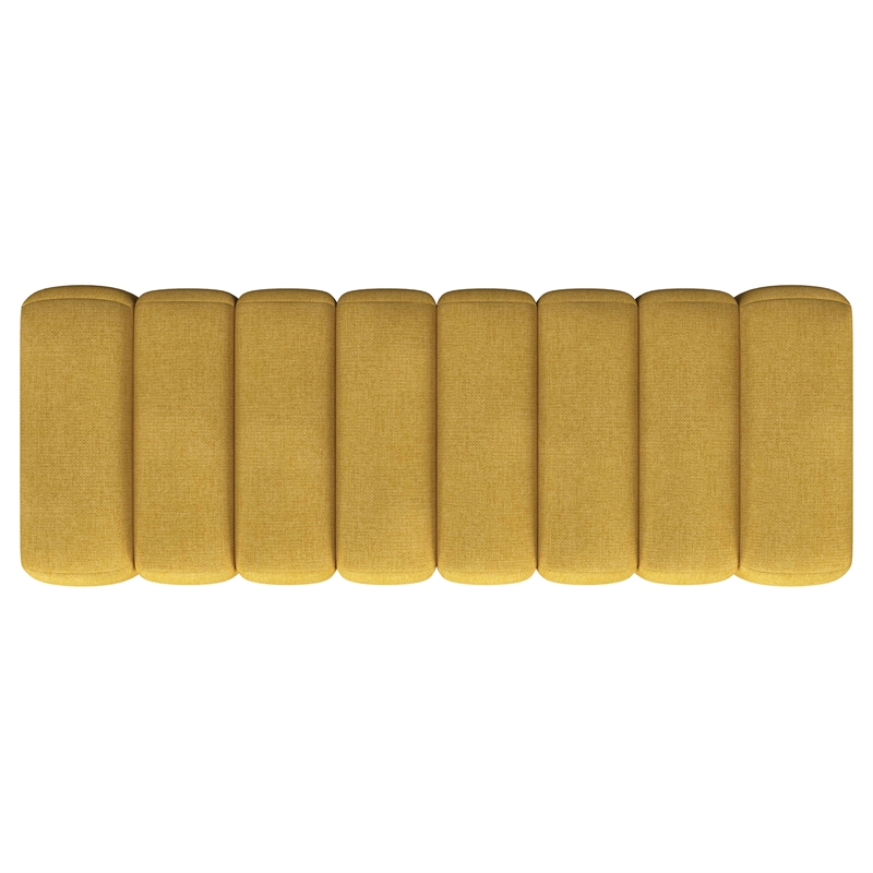 Pemberly Row Fabric Upholstered Tufted Accent Bench in Mustard Yellow