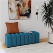 Pemberly Row Fabric Upholstered Tufted Accent Bench in Peacock Blue