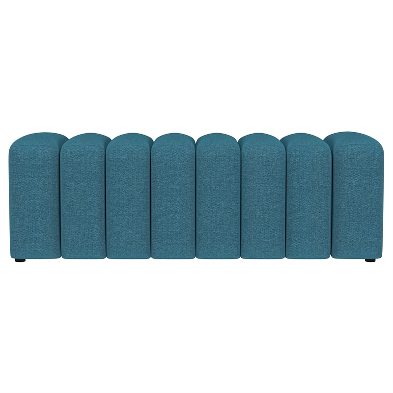 Pemberly Row Fabric Upholstered Tufted Accent Bench in Peacock Blue