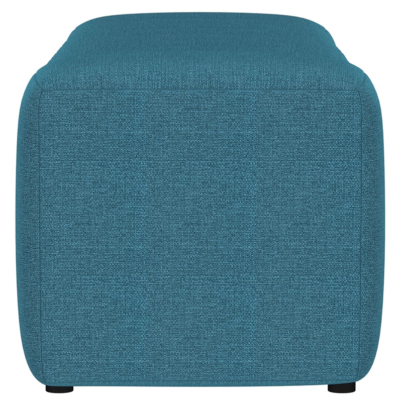 Pemberly Row Fabric Upholstered Tufted Accent Bench in Peacock Blue