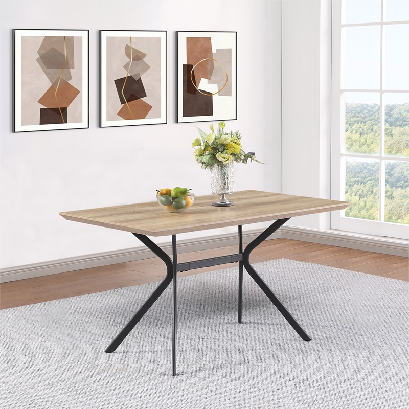 Pemberly Row 53-inch Composite Wood Dining Table in Light Brown