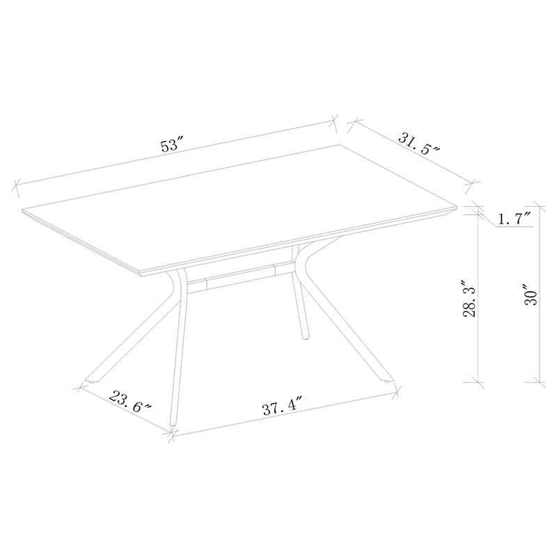 Pemberly Row 53-inch Composite Wood Dining Table in Light Brown