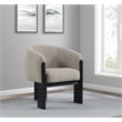 Pemberly Row Boucle Upholstered Barrel Back Accent Chair in Beige