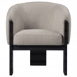 Pemberly Row Boucle Upholstered Barrel Back Accent Chair in Beige