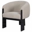 Pemberly Row Boucle Upholstered Barrel Back Accent Chair in Beige