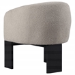 Pemberly Row Boucle Upholstered Barrel Back Accent Chair in Beige