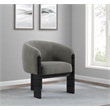 Pemberly Row Boucle Upholstered Barrel Back Accent Chair in Brown