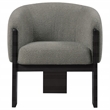 Pemberly Row Boucle Upholstered Barrel Back Accent Chair in Brown