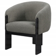 Pemberly Row Boucle Upholstered Barrel Back Accent Chair in Brown