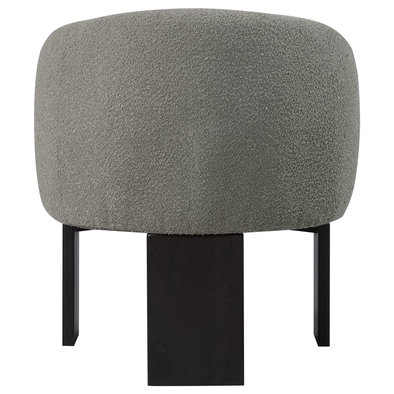 Pemberly Row Boucle Upholstered Barrel Back Accent Chair in Brown