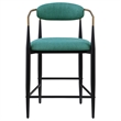 Pemberly Row Fabric Upholstered Counter Chair Set of 2 in Green