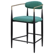 Pemberly Row Fabric Upholstered Counter Chair Set of 2 in Green