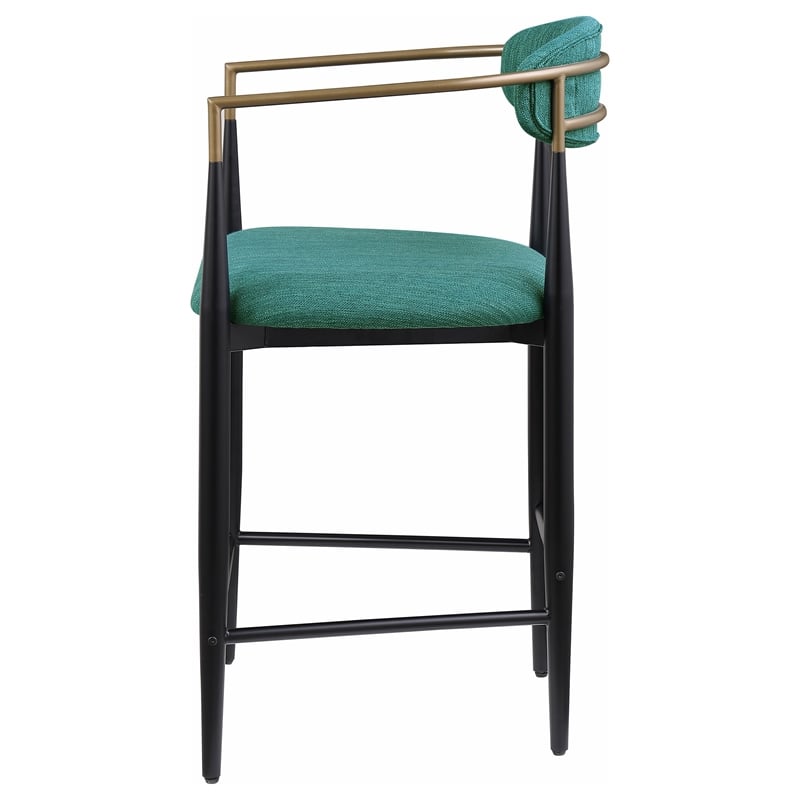 Pemberly Row Fabric Upholstered Counter Chair Set of 2 in Green