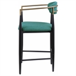 Pemberly Row Fabric Upholstered Counter Chair Set of 2 in Green