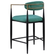 Pemberly Row Fabric Upholstered Counter Chair Set of 2 in Green