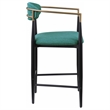 Pemberly Row Fabric Upholstered Counter Chair Set of 2 in Green