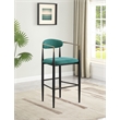 Pemberly Row Fabric Upholstered Bar Height Chair Set of 2 in Green