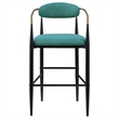 Pemberly Row Fabric Upholstered Bar Height Chair Set of 2 in Green
