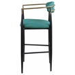 Pemberly Row Fabric Upholstered Bar Height Chair Set of 2 in Green