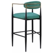 Pemberly Row Fabric Upholstered Bar Height Chair Set of 2 in Green