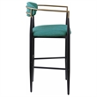 Pemberly Row Fabric Upholstered Bar Height Chair Set of 2 in Green