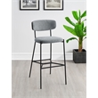 Pemberly Row Upholstered Metal Pub Height Bar Stool Set of 2 in Grey