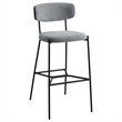 Pemberly Row Upholstered Metal Pub Height Bar Stool Set of 2 in Grey
