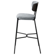 Pemberly Row Upholstered Metal Pub Height Bar Stool Set of 2 in Grey