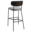 Pemberly Row Upholstered Metal Pub Height Bar Stool Set of 2 in Grey