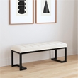 Pemberly Row Boucle Upholstered Tufted Accent Bench in Vanilla