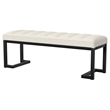 Pemberly Row Boucle Upholstered Tufted Accent Bench in Vanilla